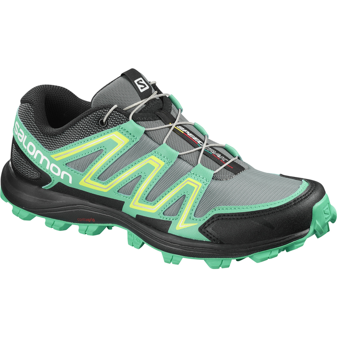 Salomon SPEEDTRAK W Zapatillas Trail Running Mujer - Plateadas / Verde - Colombia (27386-XOKW)